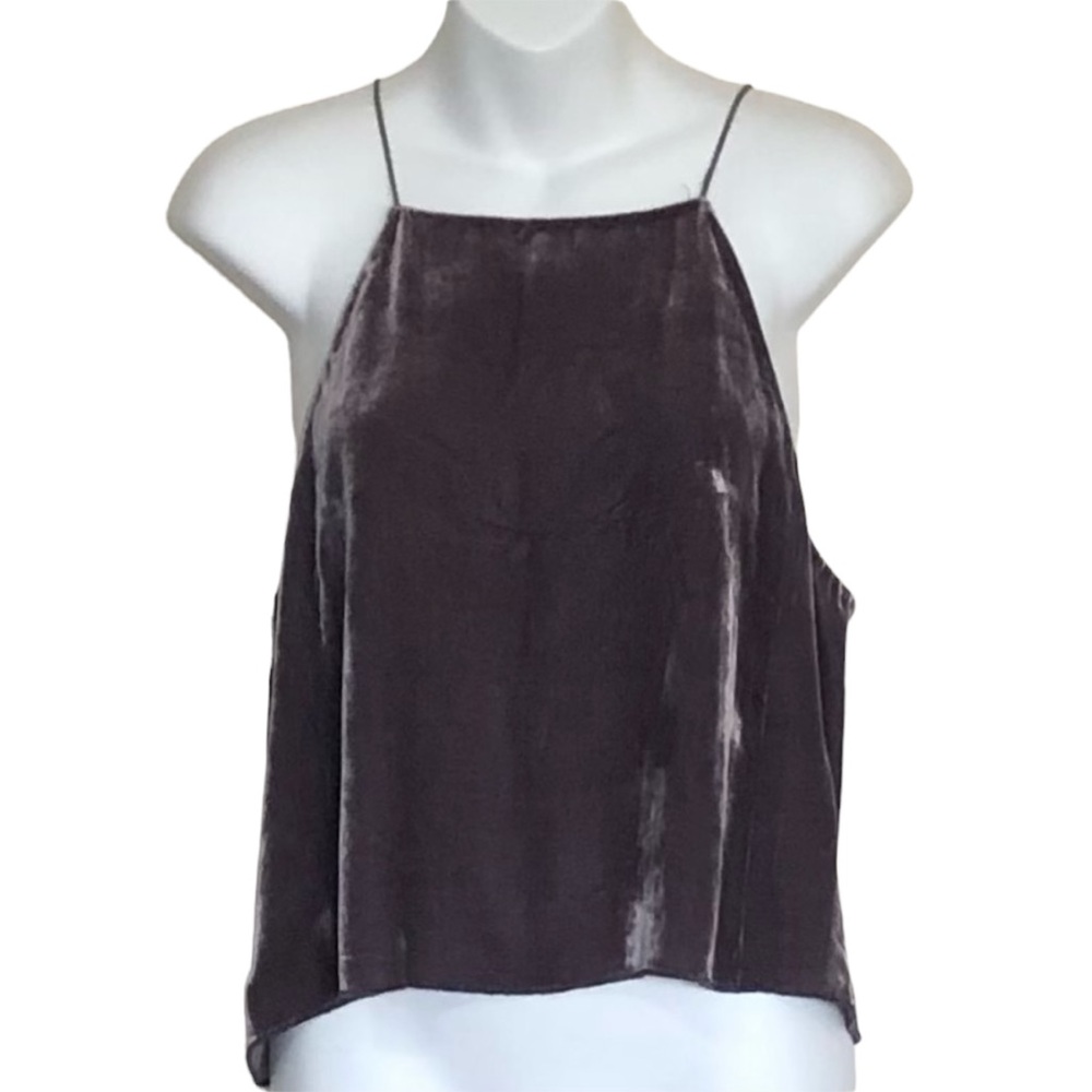 Aritzia Wilfred With Silk Spaghetti Strap Velvet Crop Top Sz M